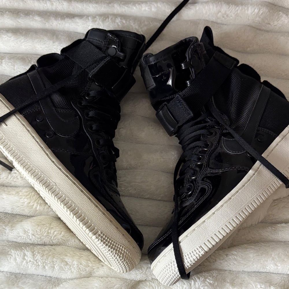 Nike Black High-Top Sneakers with White Soles